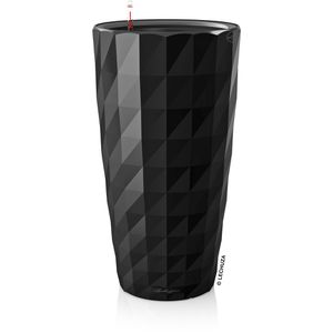 Lechuza Übertopf DIAMANTE Premium 40 schwarz, Ø 40 x 75 cm, aus Kunststoff, für innen, mit Wasserspeicher und Innentopf