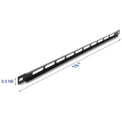DELOCK 19" 0,5HE Panel mit Kabelbinderbefestigung schwarz