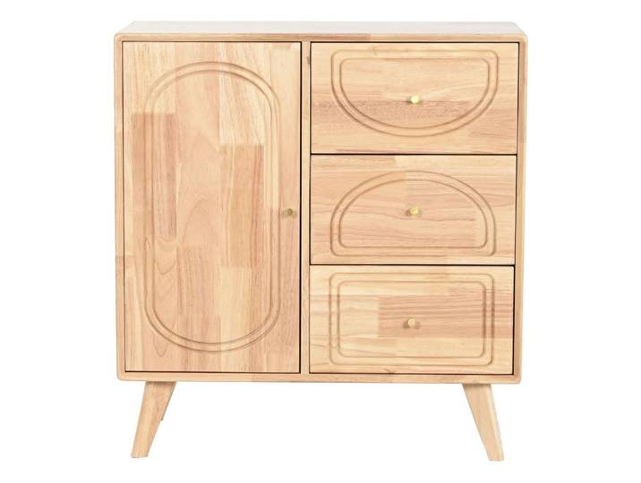 Buffet en hévéa et rotin marron 73x35x78 cm