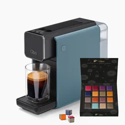 Tchibo Qbo ONE Premium Kapselmaschine inkl. 16 Qbo Kaffeekapseln, Misty Blue, Kapselmaschine, Blau