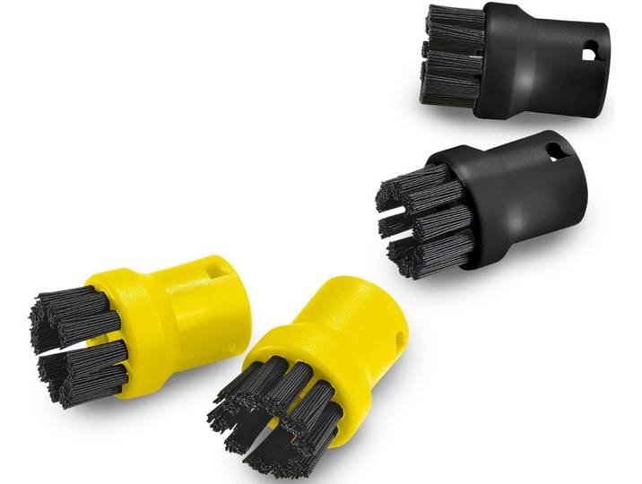 Reinigungsbürsten-Set KÄRCHER, schwarz (schwarz, gelb), B:2,6cm H:2,6cm, Kunststoff, Reinigungsbürsten, Reinigungsbürsten-Set