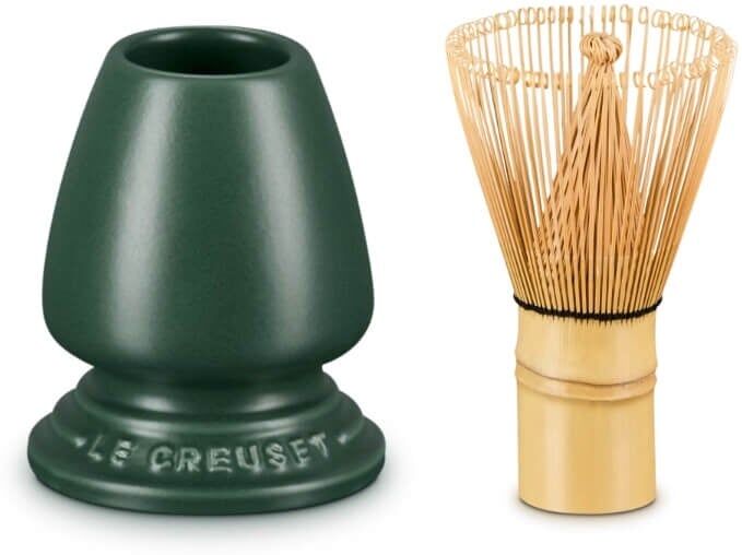Le Creuset Serenity Collection Bamboo Matcha Whisk & Stoneware Stand - Foret
