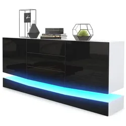 SIDEBOARD City Fronten in Schwarz Hochglanz