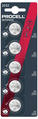 PROCELL Knopfzelle CR2032 3V 5 St. Lithium Intense