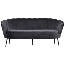 Sofa Calais ca. 180 cm Dunkelgrau Samt