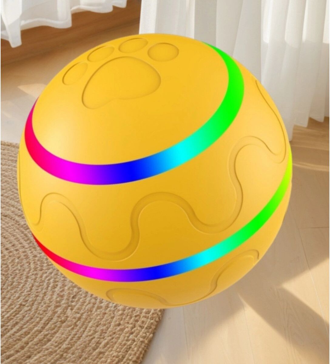 INF Intelligenter elektrischer Tierball mit Bewegungsaktivierung, Schlafmodus, TYPE-C-Ladung und patentiertem interaktivem Gelb