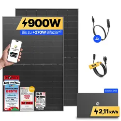 onLite: 900 Watt Balkonkraftwerk - ohne Halterung / 2.11 kWh / 3m