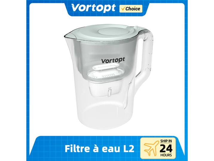 Vortopt-Purificateur d'eau sans BPA, pichet Pound, filtre rapide pour la purification de l'eau, vaisselle à café, carafe à boire, 3,5 l, 200 gallons Filtre À Eau Filtre Eau Purificateurs D'eau Pichet