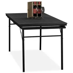 Relaxdays Gartentisch klappbar ausziehbar Schwarz