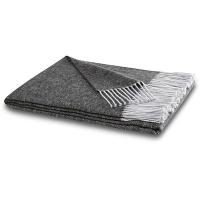 Plaid BIEDERLACK "Plaid Giletti", grau (anthrazit), B:130cm L:170cm, Baumwolle, Polyacryl, Wohndecken, im klassischem Plaidmaß