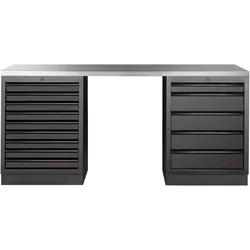 Kraftwerk, Werkstattschrank, MOBILIO BLK Kombi Edelstahl (136 cm, 91 cm)