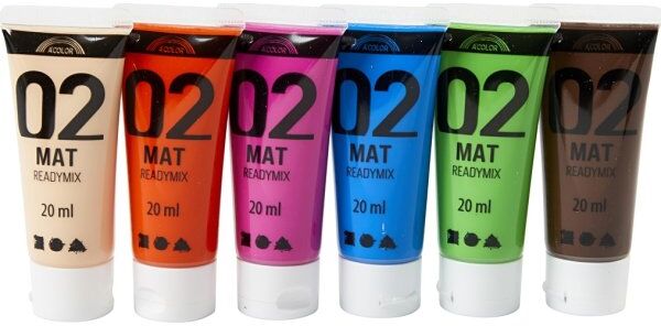 Creativ Company Akrylmaling   6x20ml   Mat   Suppl.