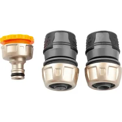 POWERTEC GARDEN 3/4" 3er-Set Premium-Schlauchanschluss