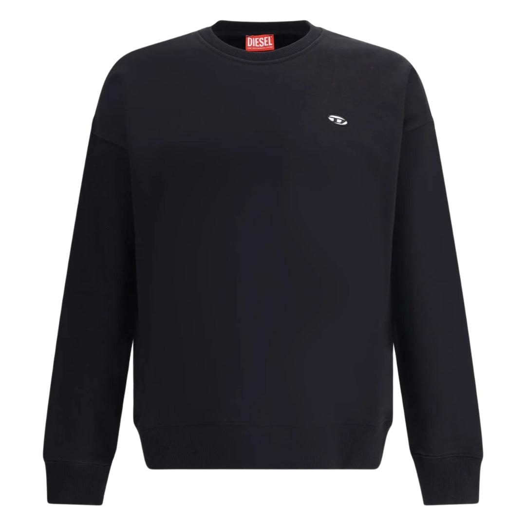 Diesel Sweatshirt Mit Kleinem Logo, Schwarz