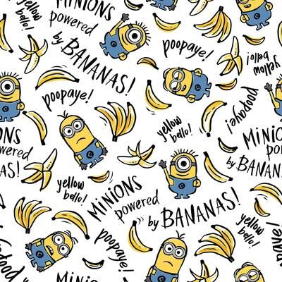 Minions Powered By Bananas Peel and Stick Wallpaper by RoomMates