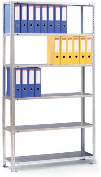 META Ordnerregal COMPACT, 2200 x 750 x 300 mm, verzinkt, Basis