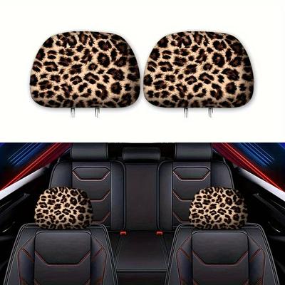 Vibrant Leopard Print Universal Headrest Covers Vibrant Leopard Print Universal Headrest Covers