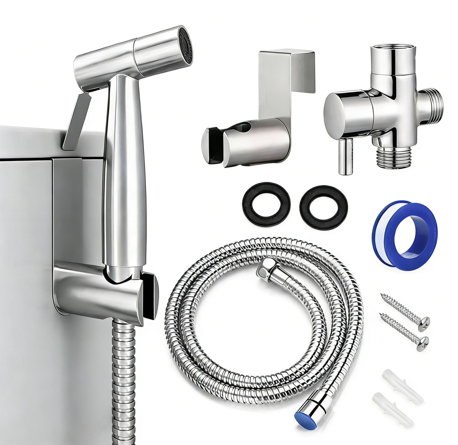 RVS Bidet Handdouche Set met Houder en Slang