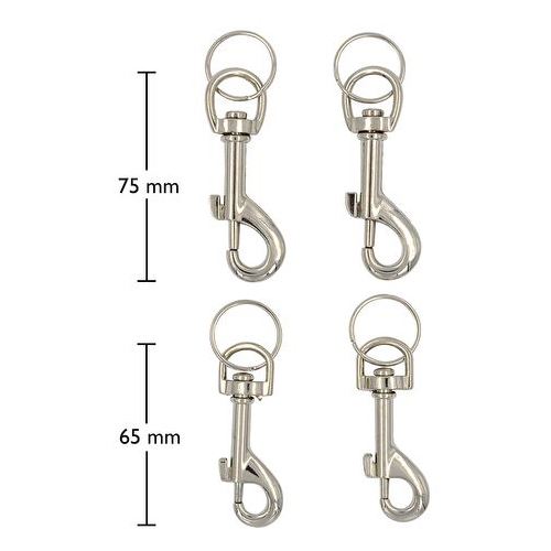 WEDO Karabinerhaken silber, 4 St.