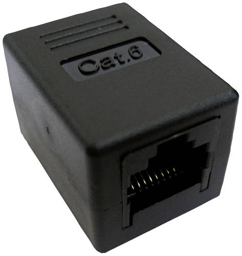 Value RJ45-Kupplung RJ45 Adapter CAT 6 [1x RJ45-Buchse 8p8c - 1x RJ45-Buchse 8p8c] Schwarz