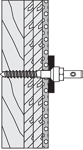 Hewi 801/805 Befestigung BM12.2.2 Spezialholzschraube Ø 10 x 95, für Rückenstütze einseitig