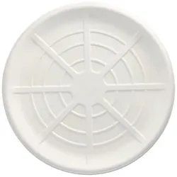 Papstar 25 Servierplatten, Zuckerrohr "pure" rund Ø 47 cm weiss für Meeresfrüchte