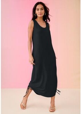 Plus Size Women's Ruched Hem Midi Dress by Roaman's in Black (Size 38/40)