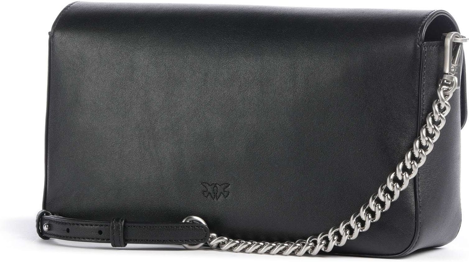 Pinko Love One Classic Slouchy Umhängetasche aus Leder, schwarz
