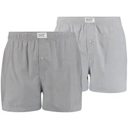 Levi's Herren Boxershorts, 2er Pack - Web-Shorts, Baumwolle, einfarbig Grau / S