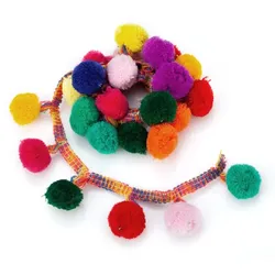 Pompon-Borte, bunt, 45 mm, 2 m