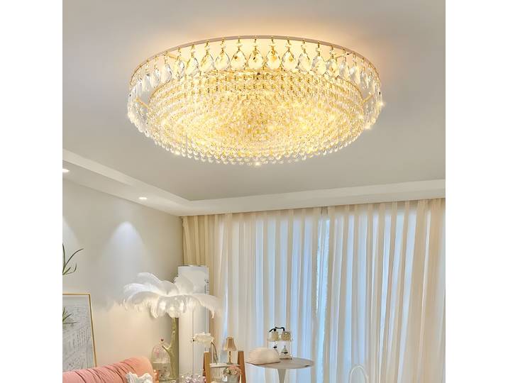 Lustre en cristal de luxe postmoderne - Plafonnier LED - Convient pour le salon, la chambre et le balcon