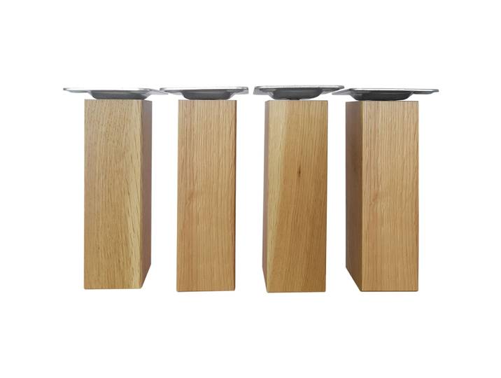 Fuss-Set Mable Braun Holzwerkstoff H 15 cm - Farbe: Eiche - Material: Massivholz