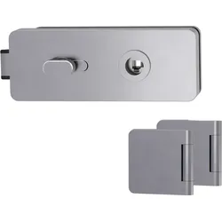 GRIFFWERK Ganzglastürbeschlag Gate WC innen-3tlg-Edelstahl matt