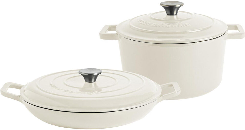 Argon Tableware Cast Iron Casserole Dish Set White 4.5 L