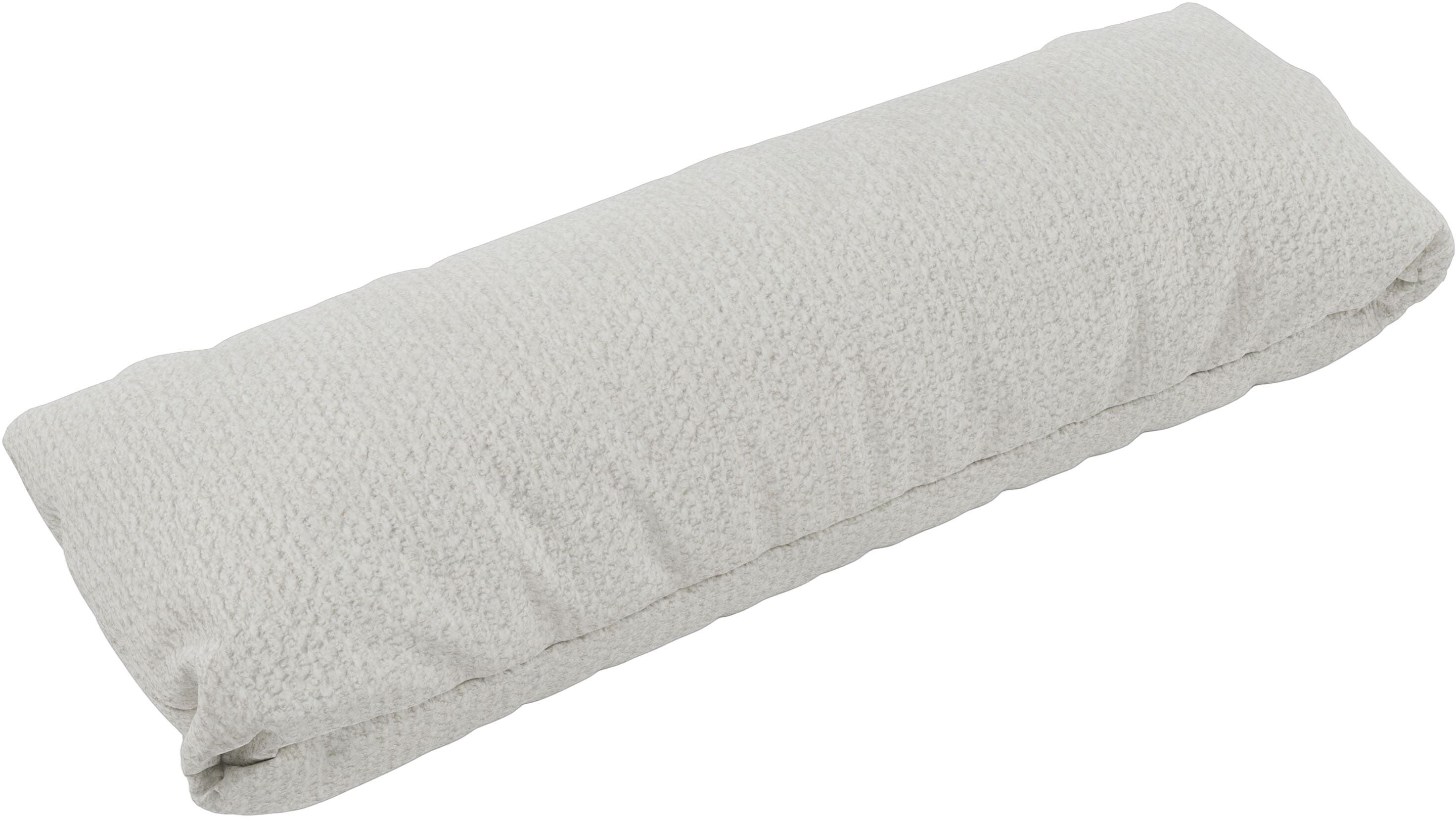 Dekokissen MUSTERRING "JUSTB PM100, perfektes Komfort-Extra", weiss (chenille milano, snow weiß, unifarben), B:74cm H:11cm L:25cm, Faserbällchen, Dekokissen_Sitzkissen_Kissenhüllen, Dekokissen, Ergonomische Unterstützung, passender Look & Musterring-Garan