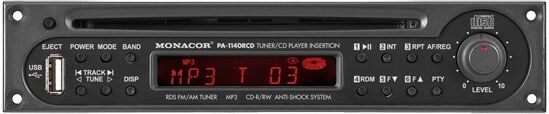 MONACOR PA-1140RCD Einbau CD Player / RDS Tuner