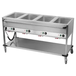 RM GASTRO Bain-Marie Wagen 4x Becken für 1/1 GN lang