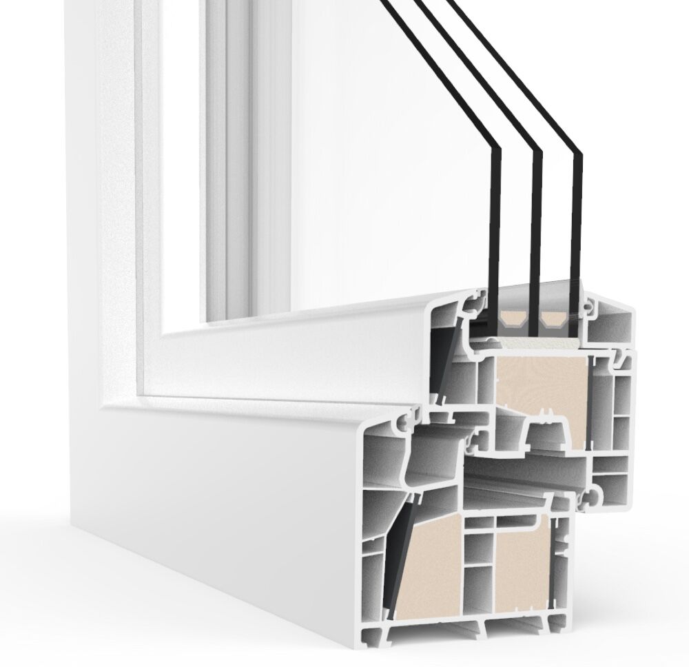 Fenêtre passive, PVC, aluplast, energeto® 8000 ED, blanc, 1 vantail, vitrage fixe, 510 x 510 mm, configuration personnalisée