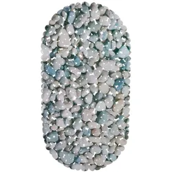 Relaxdays Badewannenmatte Steinoptik, rutschfeste Badeeinlage mit Saugnäpfen, waschbare Rutschmatte, 36 x 68 cm, natur