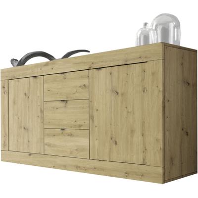 Sideboard HOME AFFAIRE "Basic", braun (eiche artisan nb), B:160cm H:86cm T:43cm, Sideboards, Sideboard, Breite 160 cm, 2 Türen 3 Schubkästen