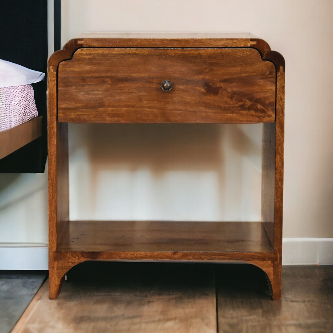 Union Rustic Amory 45cm W Solid Wood Bedside Table Brown 50cm H X 45cm W X 35cm D