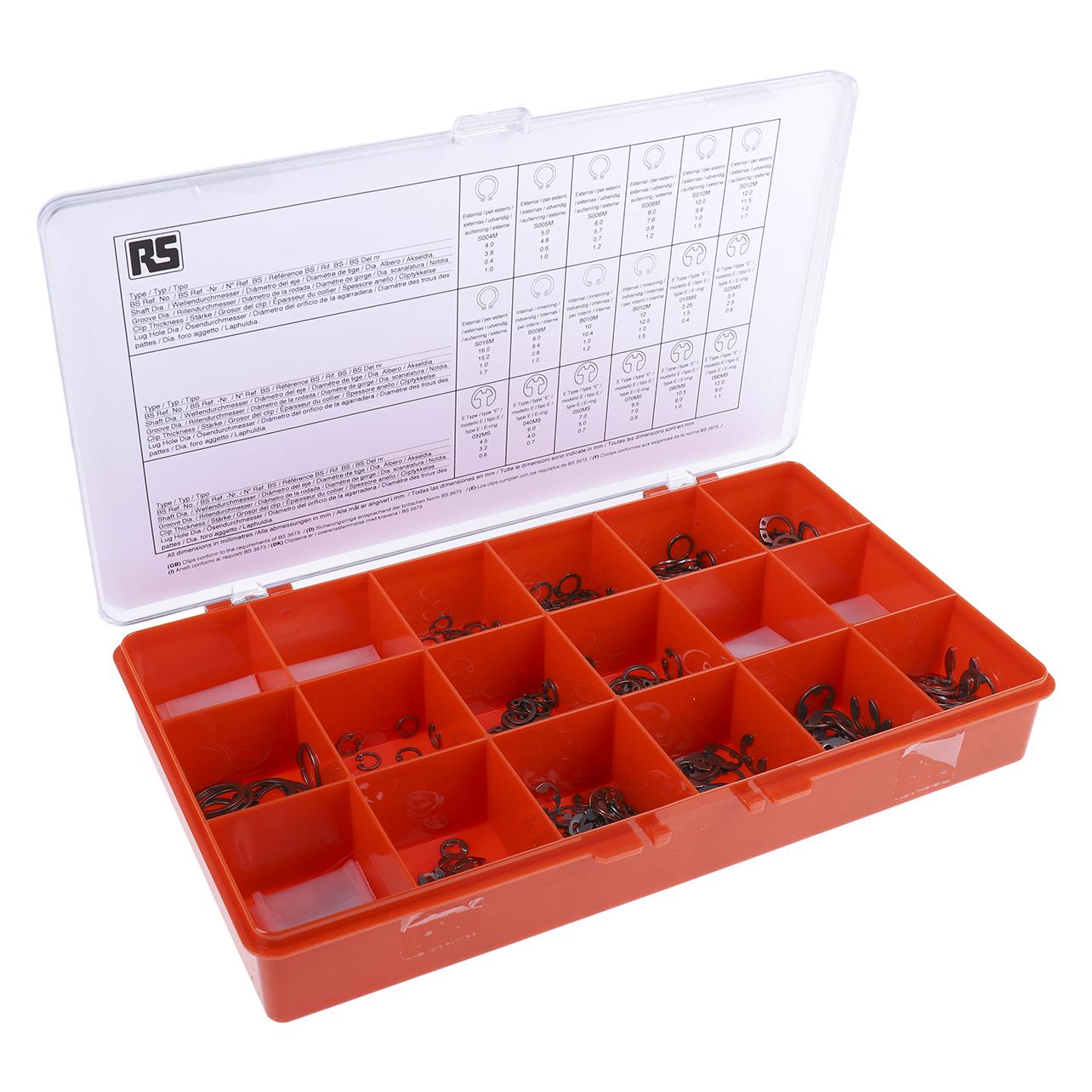 RS PRO Sicherungsringe Sortiment Stahl 890 Stk. (278360)