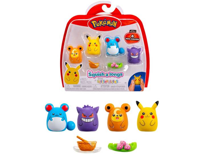 Squishmallows Squish a longs Pokémon 4 Pack