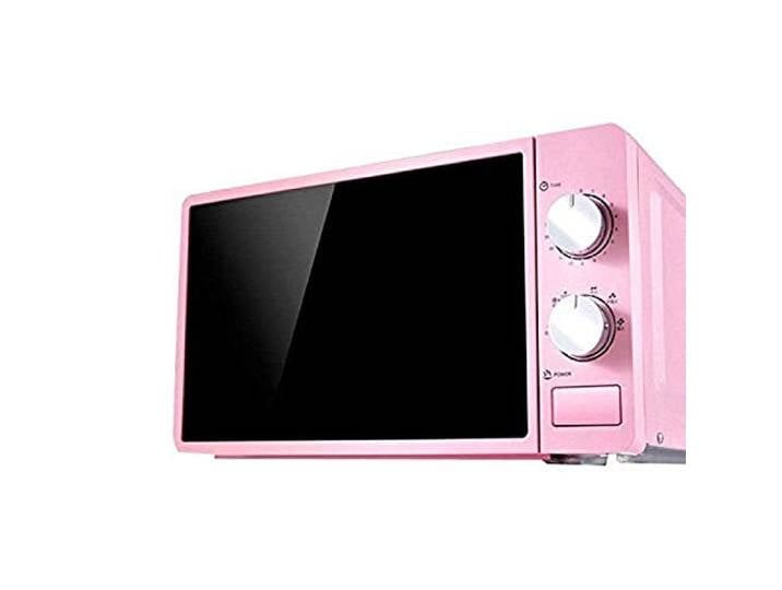 Mikrowelle 20 Liter, 800 Watt, Solo-Mikrowelle mit Auftaufunktion, 6 Leistungsstufen, 0–30-Minuten-Timer, One-Touch-Schnellkochen, leicht zu reinigen, stilvolles Design, Pink 69Tranquillity