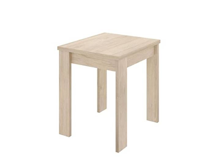 DEKIT Grupo RIMOBEL BOK Beistelltisch für Esszimmer oder Küche, ausziehbar, Melamin, natürliche Eiche, 79-77 x 67-134 x 67 cm