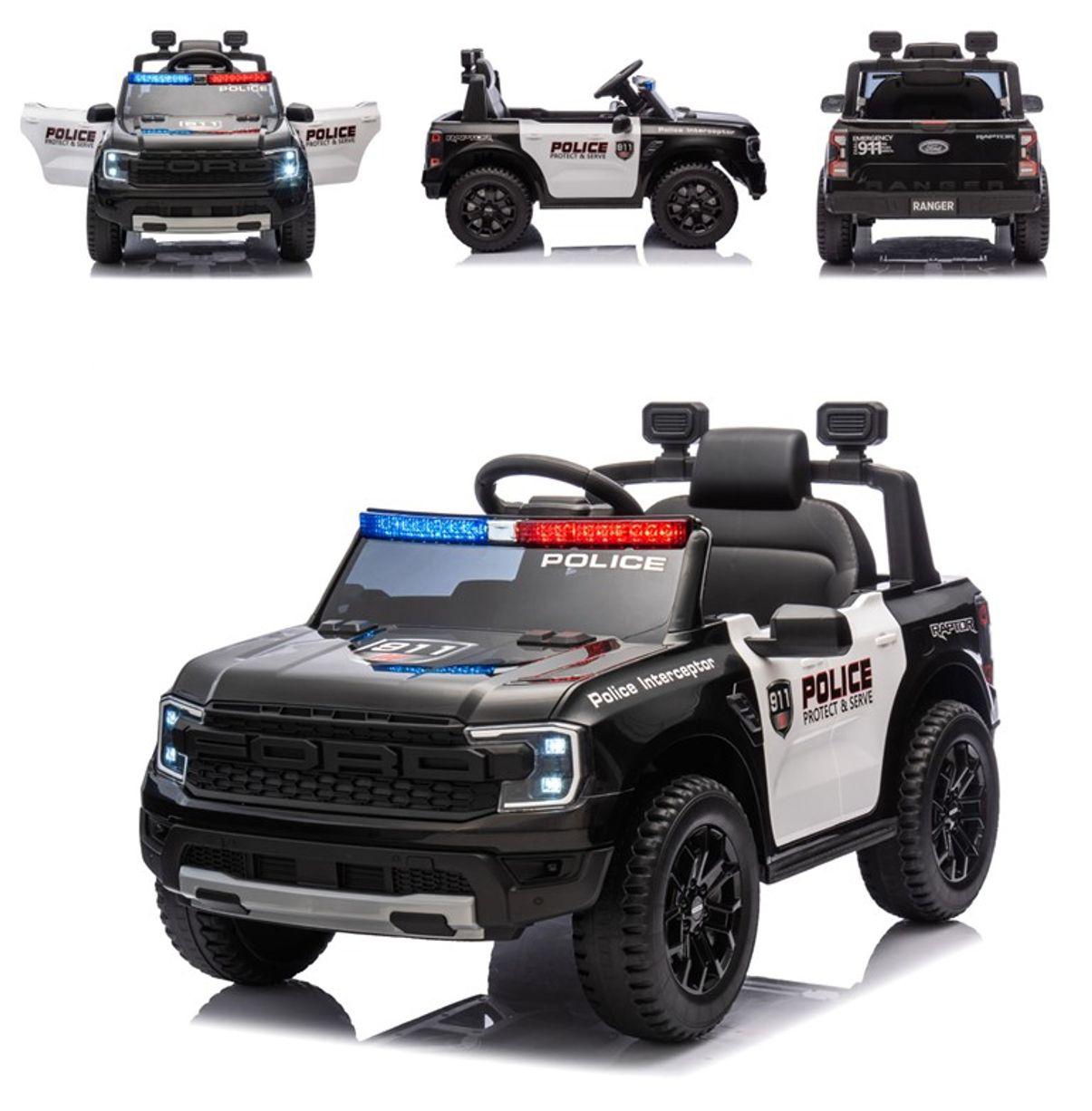 Chipolino Kinder Elektroauto Ford Police Bluetooth, Fernbedienung, Gurt, MP3