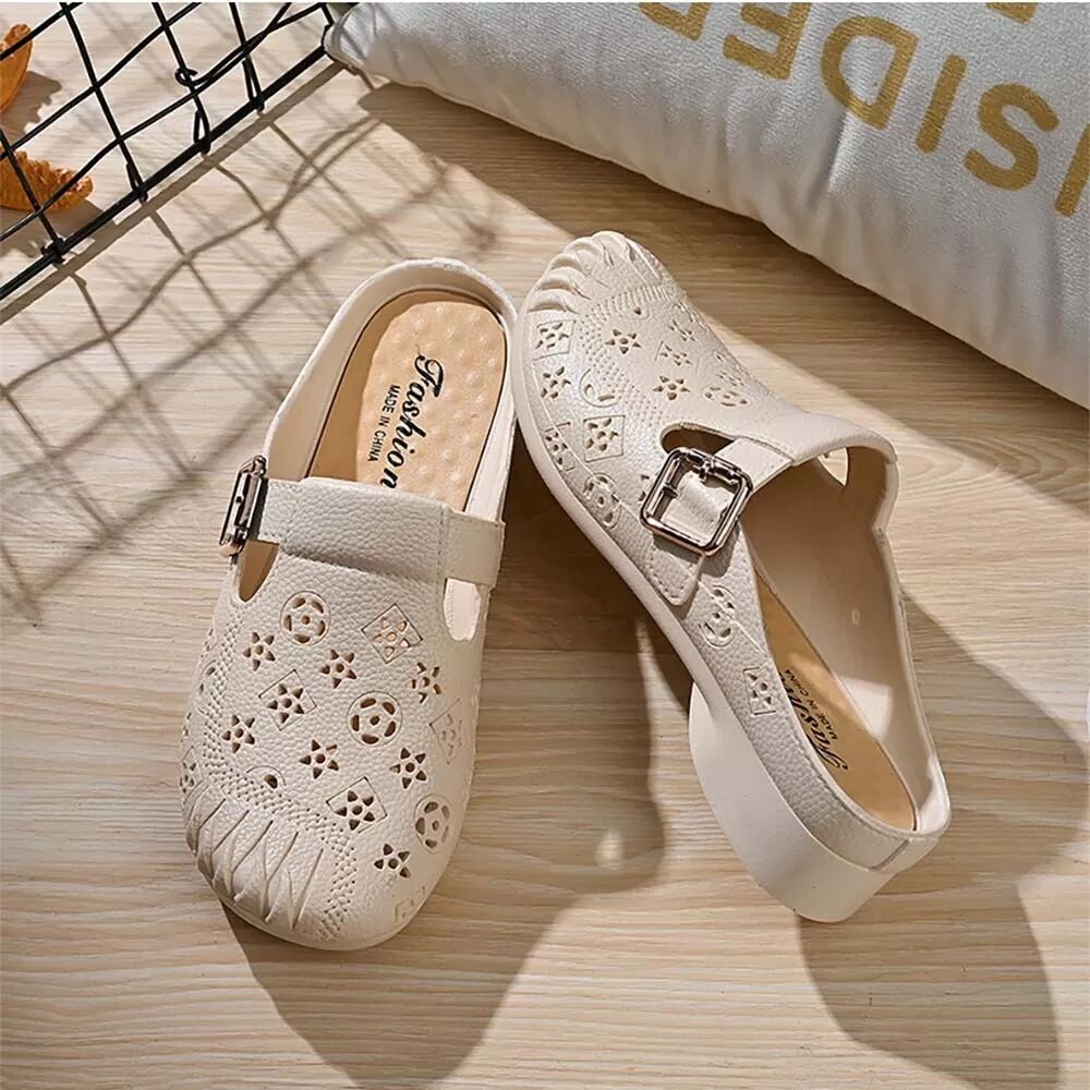 INF Damen Flache Rutschfeste Lochschuhe Kompatibel Mit Komfortablen PVC Hausschuhen Für Alltag Und Freizeit L
