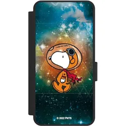 Nivocase Klapphülle für Samsung Galaxy S25 Edge Handyhülle aus Kunst Leder NIVOflip schwarz Astronaut (Samsung Galaxy S25 Edge), Smartphone Hülle, Schwarz