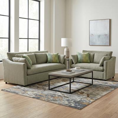 Roundhill Furniture Wilson 2-Piece Living Room Set, Sofa and Loveseat