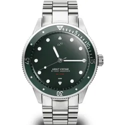 ABOUT VINTAGE - 1926 At'sea - steel - green sunray / 39,5 MM